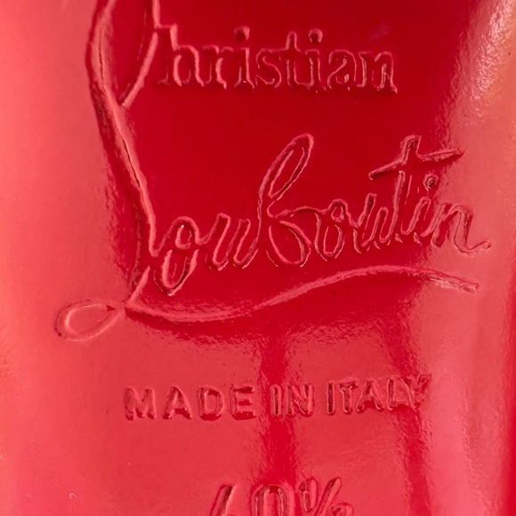 Christian Louboutin Black Patent Leather Open Clic 120 Peep-Toe Pumps Size: 40.5 - Picture 9 of 12